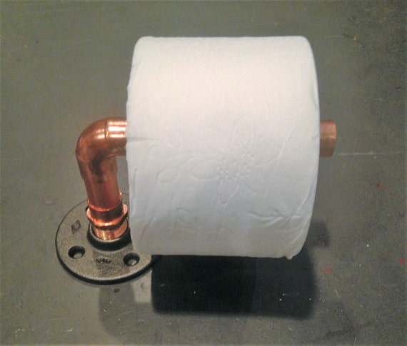 Industrial 3/4" Copper Pipe Toilet Paper Holder