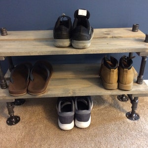 Rustic Torched Wood Entryway Shoe Storage Rack – MyGift