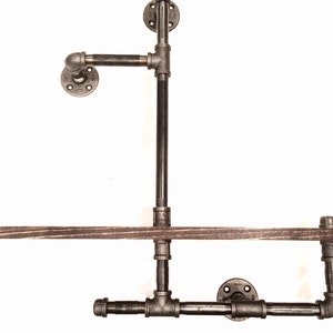 Industrial Urban 24&quot; Industrial Pipe shelf 1&quot;X6&quot; WOOD (Pick your own stain)