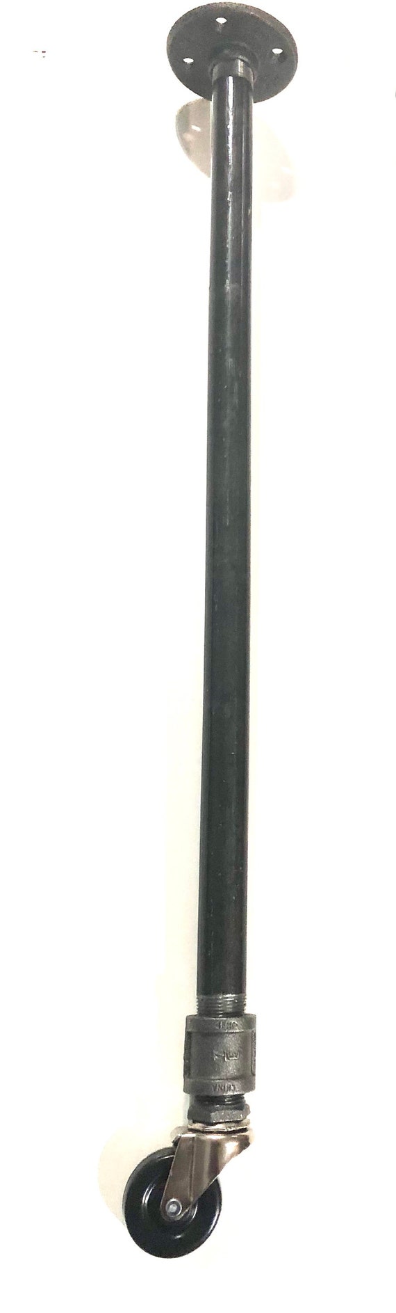 Industrial Pipe Table Leg with castor (28.5 inch tall & 1/2" or 3/4" Pipe)