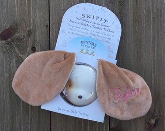 Baby Teether/Baby Shower Gift/ Monogram Puppy Teether/Personalized Baby Gift/Embroidered Puppy Dog//Baby Boy Gift/ Security Blanket
