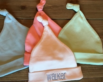 Baby Hat, Newborn Hospital Hat,  Personalized Hospital Baby Layette Beanie