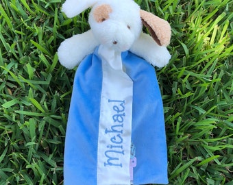 Baby Shower Gift/ Monogram Puppy/Baptism Gift/Personalized Baby Gift/Embroidered Puppy Dog/Baby Girl Gift/Baby Boy Gift/ Security Blanket