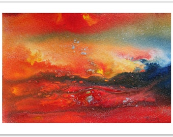 Blue red painting | Etsy