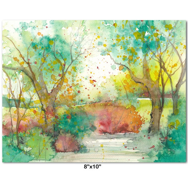 High Park, Peinture, Toronto, Peinture à l'aquarelle, 10 x 8 po, Peinture de paysage, Peinture d'automne, Art, peinture, Peinture originale, art mural