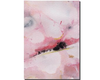 Sunset in Pink, Original Abstract Acrylic Painting, 7x5