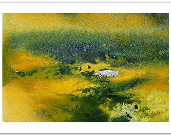 Green Yellow Harmony, Art Painting, Original Art, Abstract Landscape Painting, Abstract Watercolor Painting, Watercolor Art, Wedding Gift