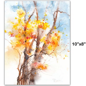 Maple Leaves, painting, Watercolor painting, 10x8 in, Landscape painting, Maple Tree Art, Art painting, Original Painting, wall art,Tree Art