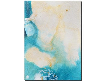 White Blue Abstract Landscape Original Painting, Abstract Art Original Art, Home Decor Acrylic Painting, Blue Painting Christmas Gift