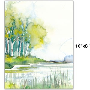 Watercolor painting, 10x8 in, Birch Trees, Landscape painting, Birch Tree painting, Art painting, Original Painting, wall art, gift