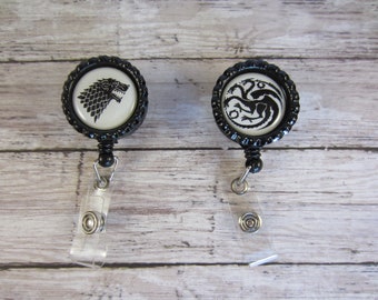 Dragon and Wolf - Retractable badge holder