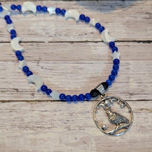 Sterling Silver Raven Triple Moon Goddess Pendant necklace