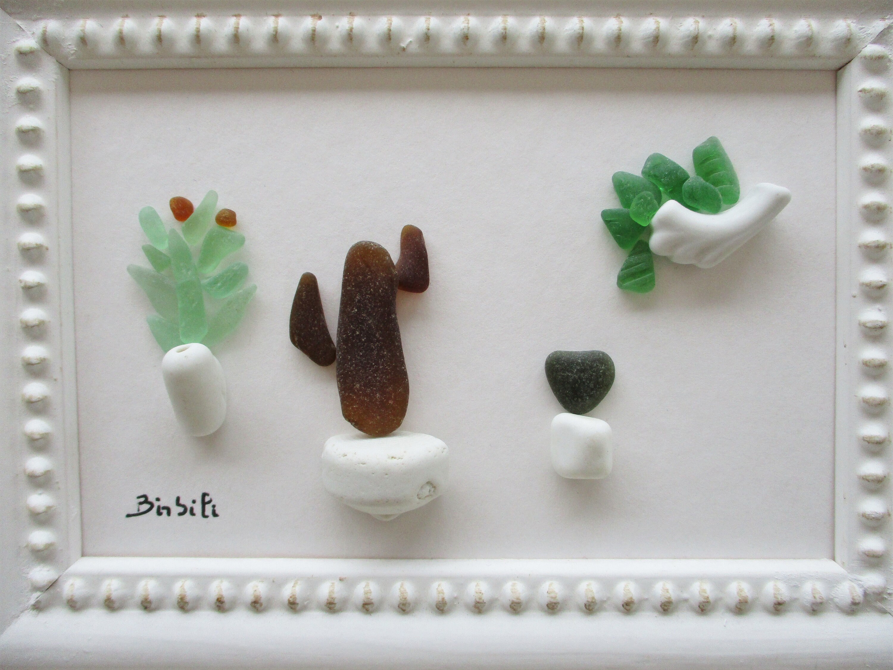 Je Peux L'envoyer Directement à Son Destinataire Tableau de Cactus en Verre Mer, Décoration Murale C