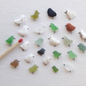 Piccoli ciottoli piatti e lisci, Piccolissimi ciottoli lisci, Ciottoli a forma di uccello. Set ideale per mosaici o dipinti, 24 pezzi.