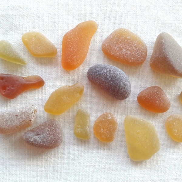 Orange Genuine Sea Glass Etsy