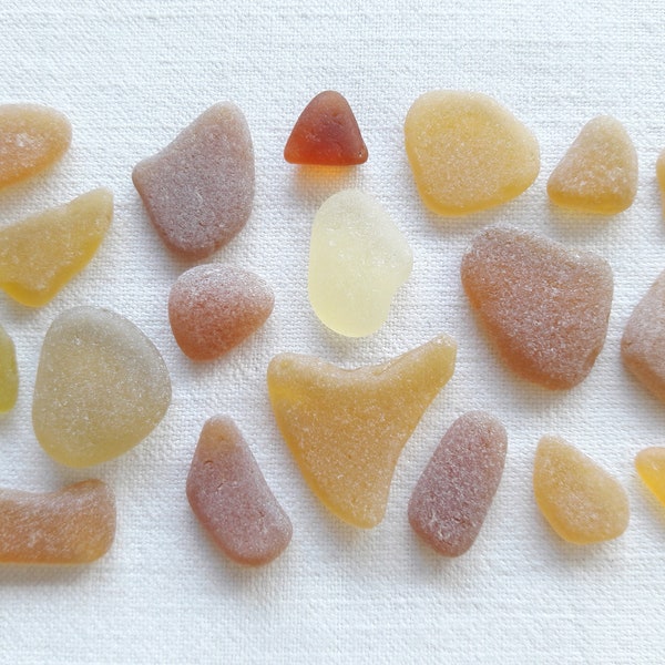 Genuine sea glass. Sea glass orange. Sea glass honey. Supply for jewelry. Genuine polished glass.