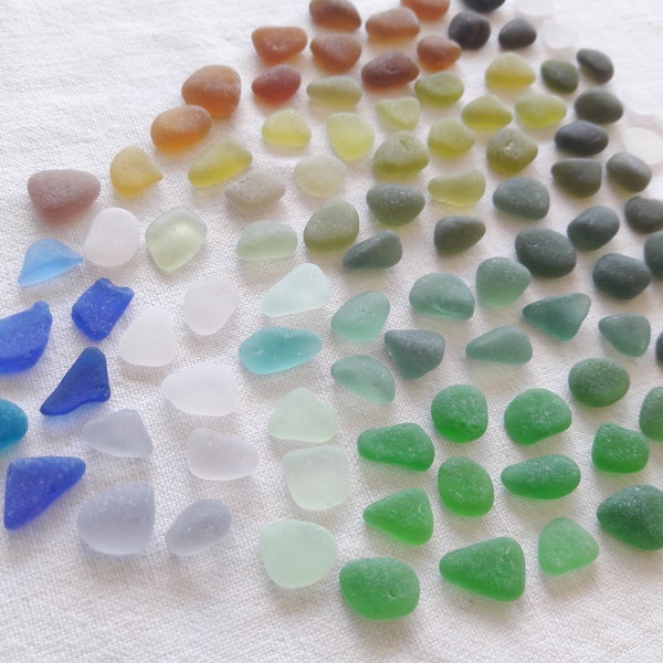 Real seaglass, Assortment of small multicolored sea glass, Lot ideal for decoration, mosaic, paintings or jewels!