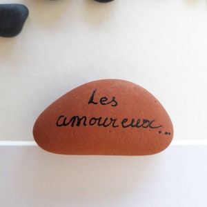 Pebble Art, Loving couple, Poetic pebble painting, Path of lovers, Minimalist decoration. Poetic wall decoration, image 4