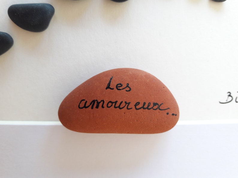 Pebble Art, Loving couple, Poetic pebble painting, Path of lovers, Minimalist decoration. Poetic wall decoration, image 4