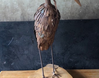 Heron scrap sculpture “Mr Skinnylegs”