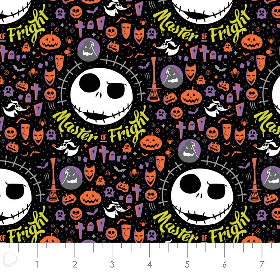 Nightmare Before Christmas Jack with Bats Cotton Fabric 1 Yard