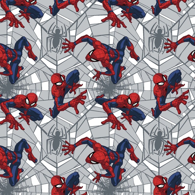 Marvel Spiderman Web Crawler woven cotton fabric from Springs Creative 73252A620715 licensed