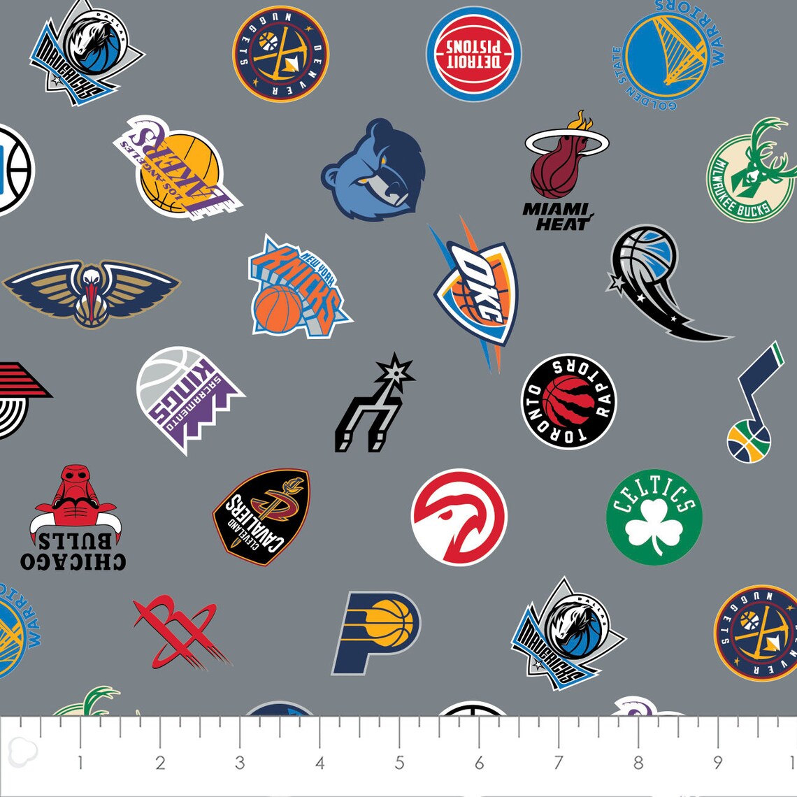 NBA All Teams Logos cotton fabric from Camelot Fabrics Etsy