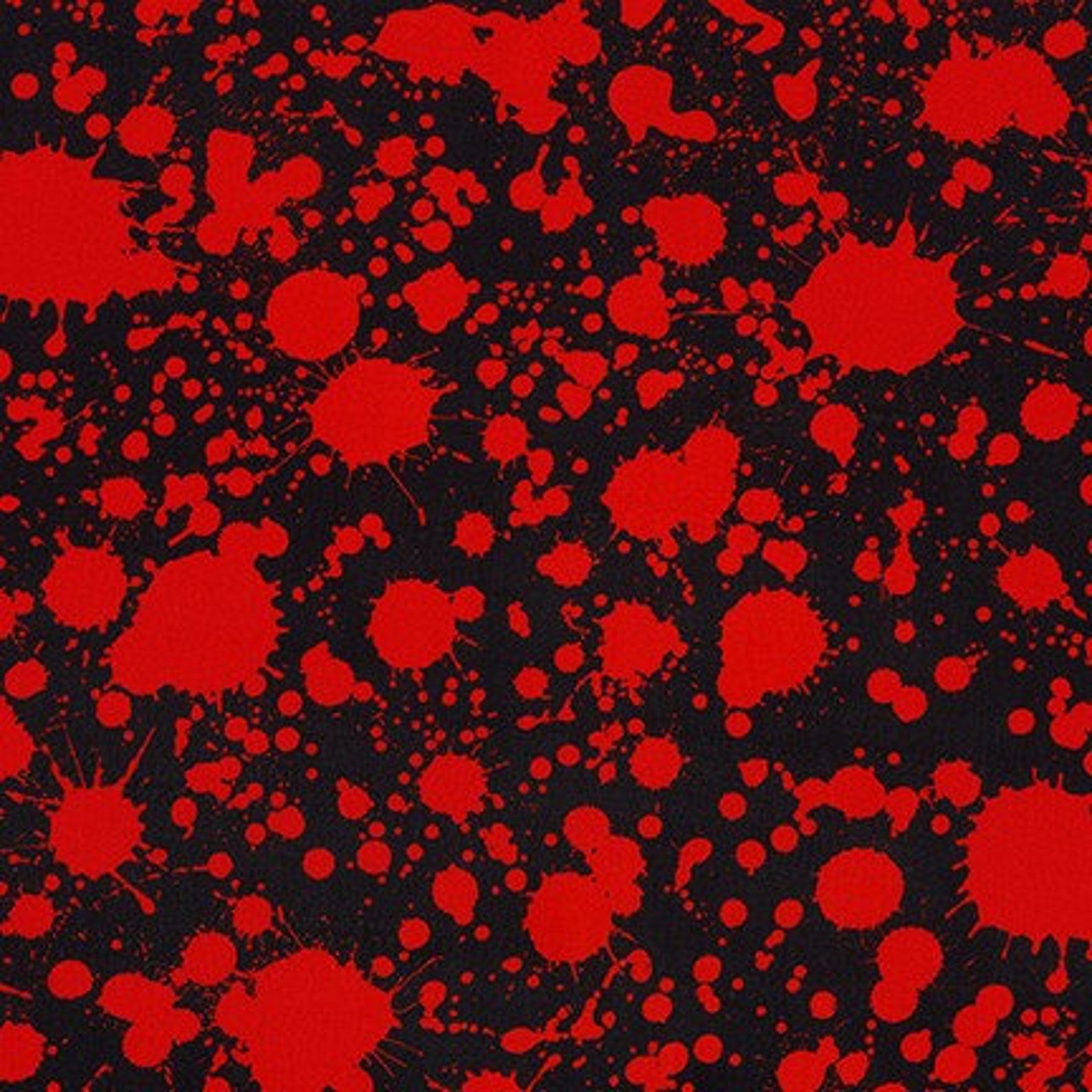 Black and Red Paint Splatter Cotton Fabrics from Robert | Etsy