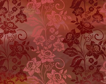 Diaphanous Spice Enchanted Vines Floral cotton fabric by Jason Yenter for In the Beginning Fabrics 5ENC-1 burnt orange woven cotton yardage