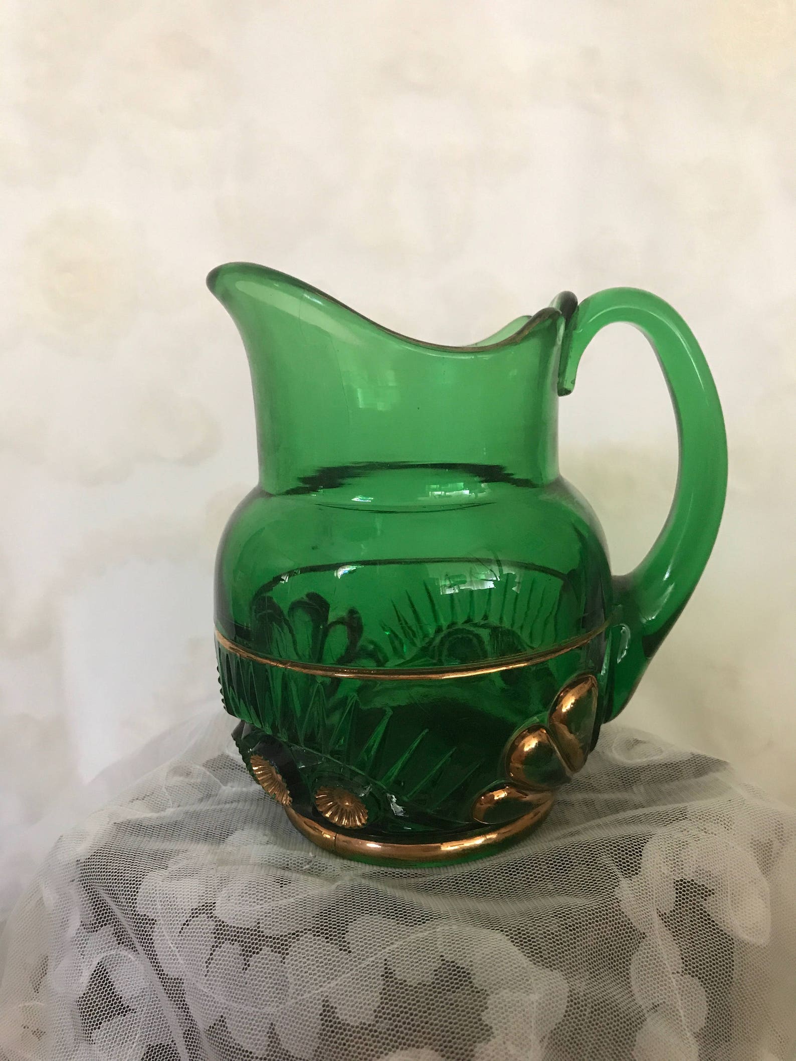 10 OFF Antique Small Milk Pitcher by Riverside Glass Works / Etsy