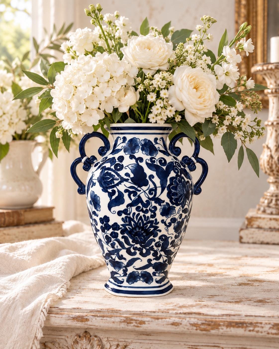 French Country Blue Vase - Etsy