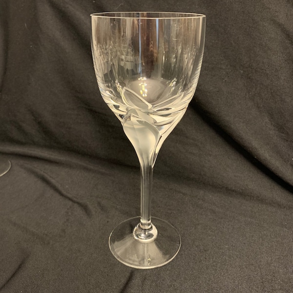 Rosenthal Wine/Water Goblets Iris Shaped Frosted Stem / 11 Goblets  SOLD INDIVIDUALLY