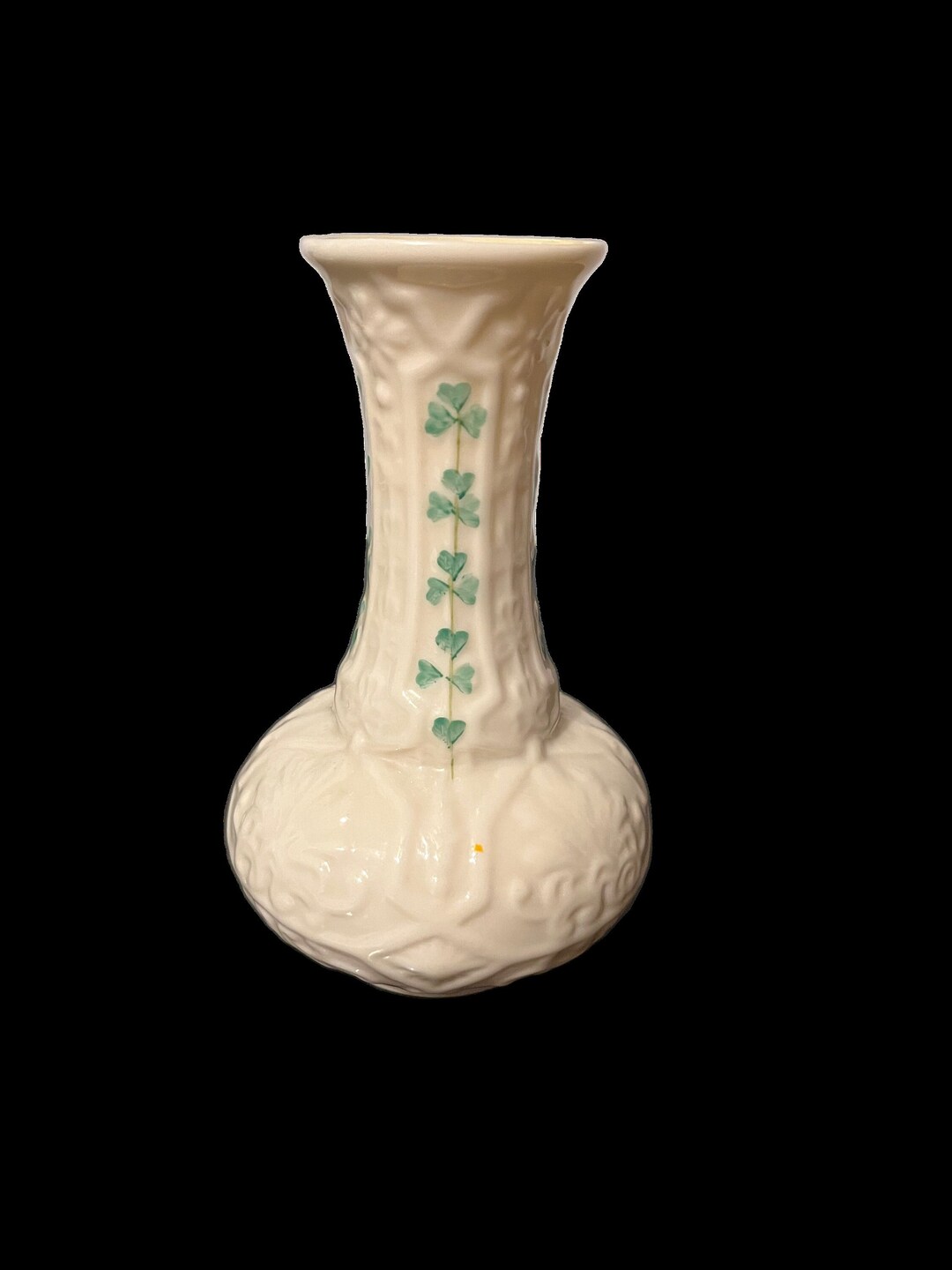 Belleek Bud Vase / Shamrock Pattern With Bulb Base / 6th Mark Etsy
