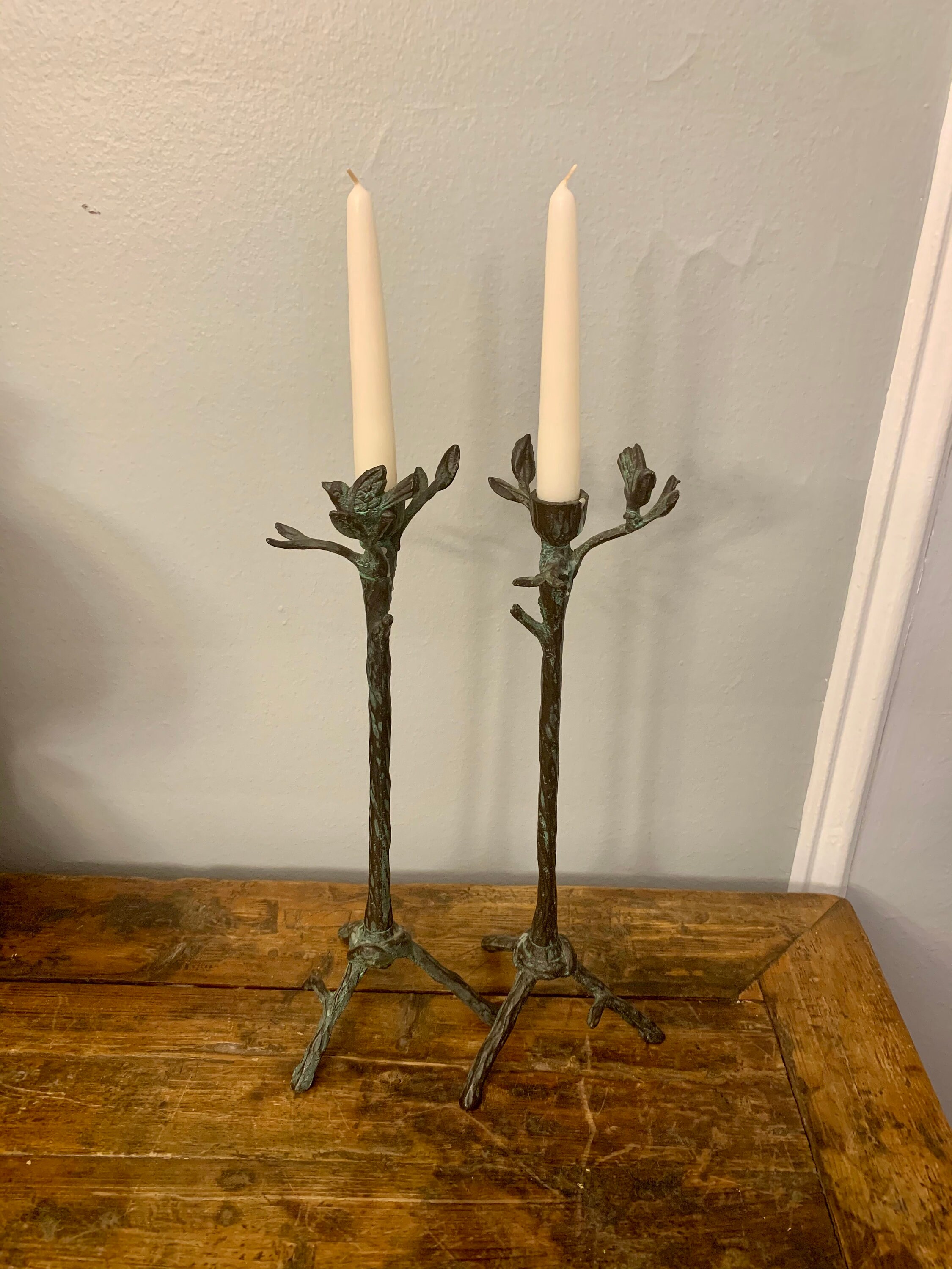 10 OFF Vintage Cast Iron Bird Tall Candleholders / Birds on Etsy