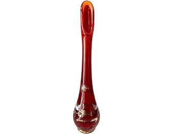 Viking 40th Anniversary Amberina Swung vase