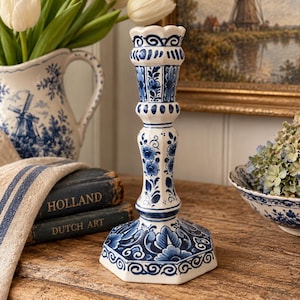 Blue and White Delft Candlesticks - Etsy