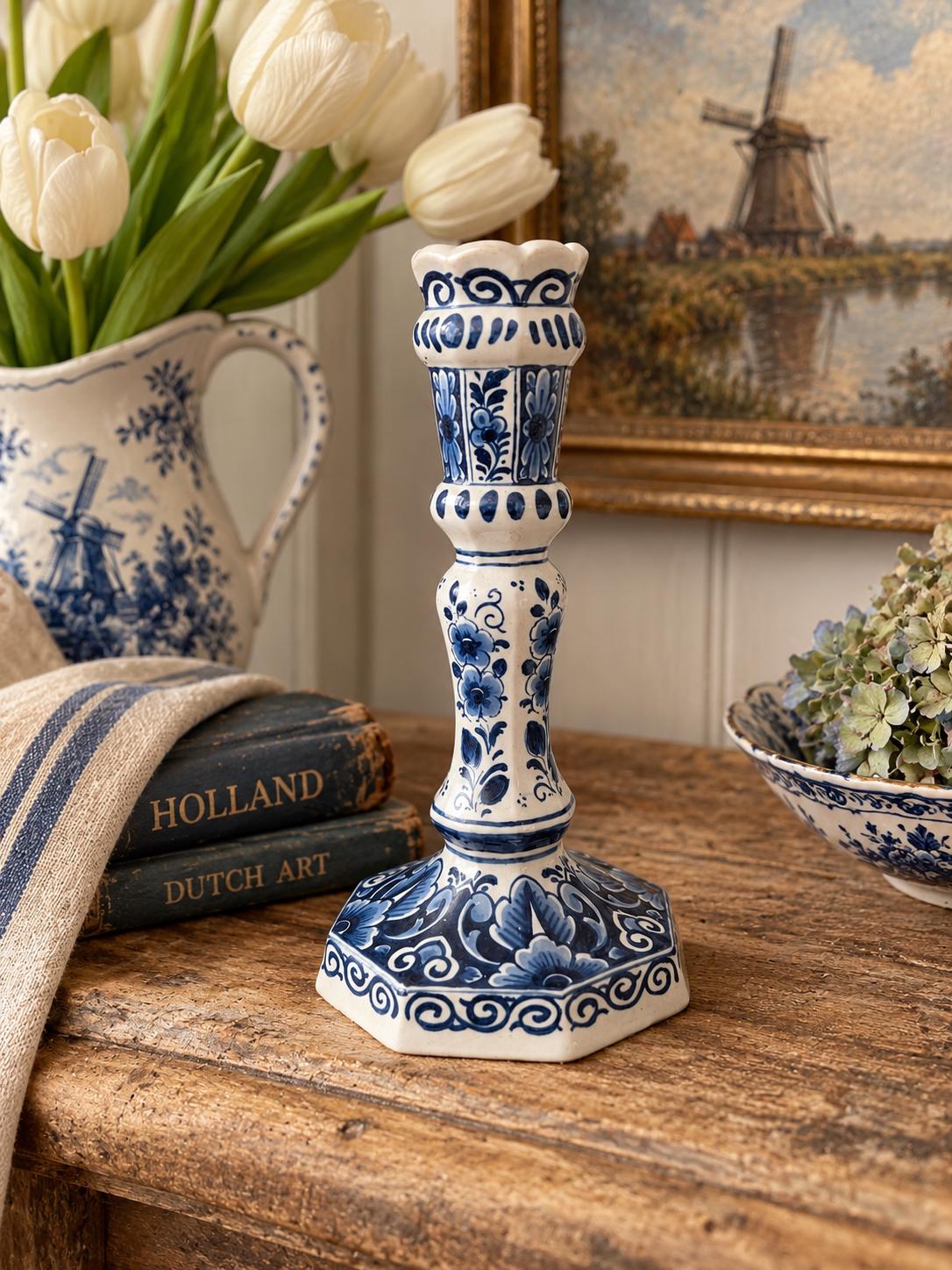 Blue and White Delft Candlesticks - Etsy
