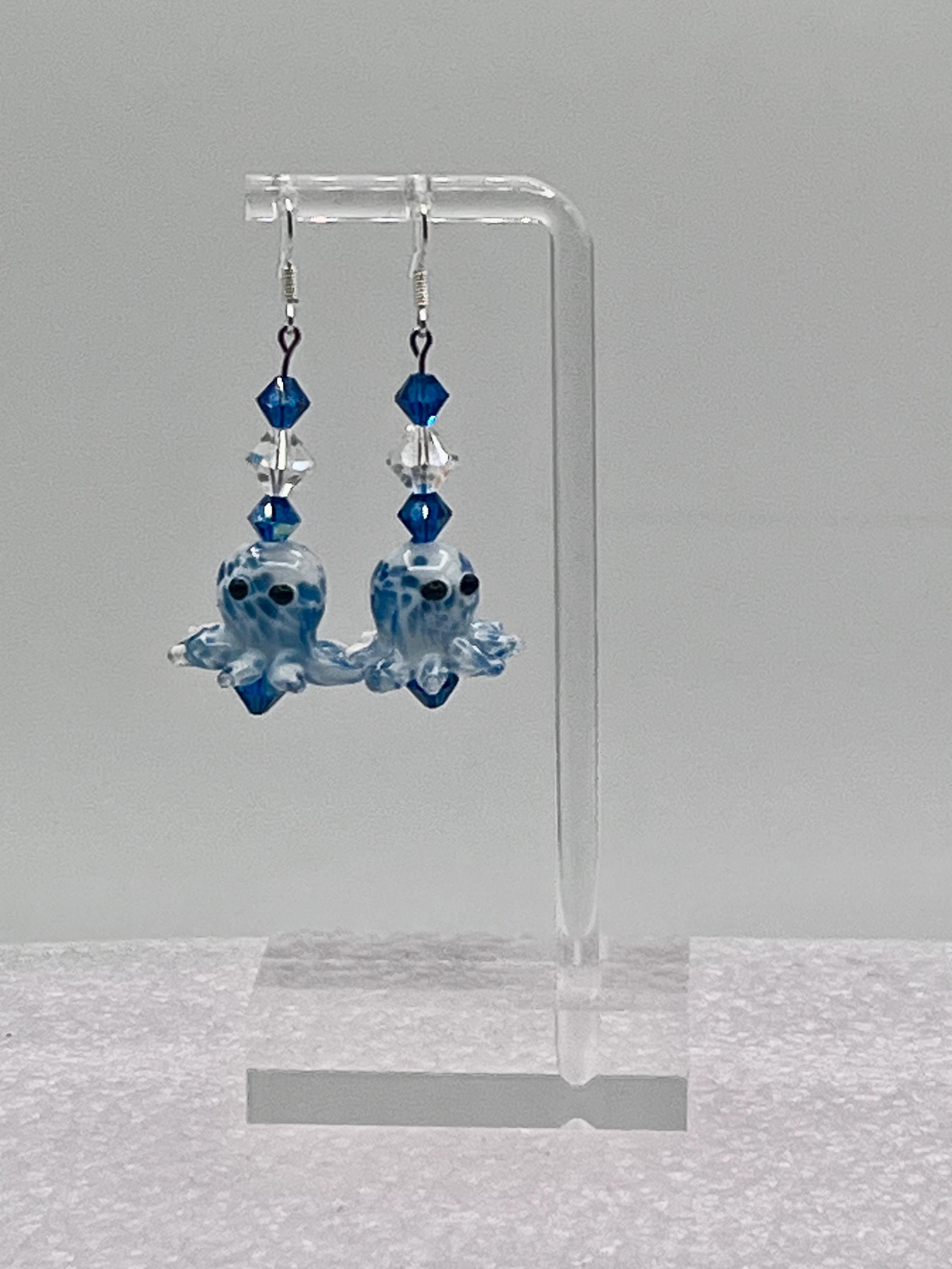Osctopus Earrings / Handmade / Czech Glass Beads / Lampwork Glass Beads / Sea Life Jewelry / Beach Gifts / Octopus Lovers