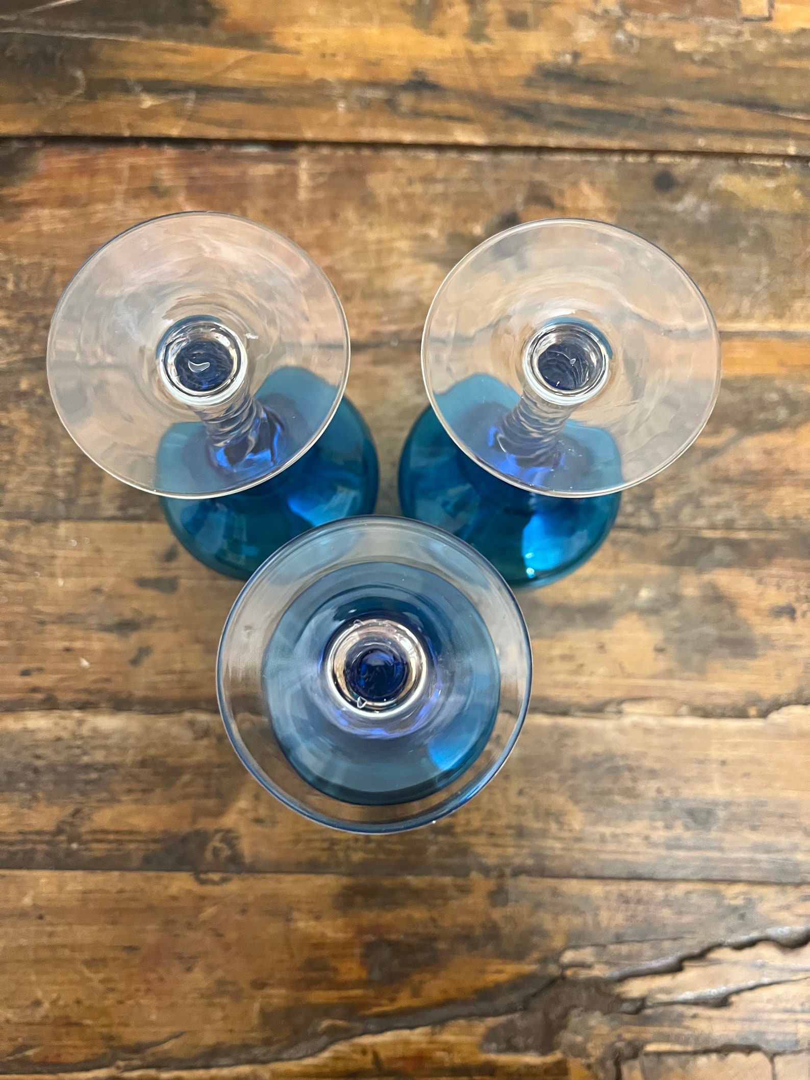 Sasaki Turquoise Blue Cordial/wine Glasses Collectible Glass Etsy