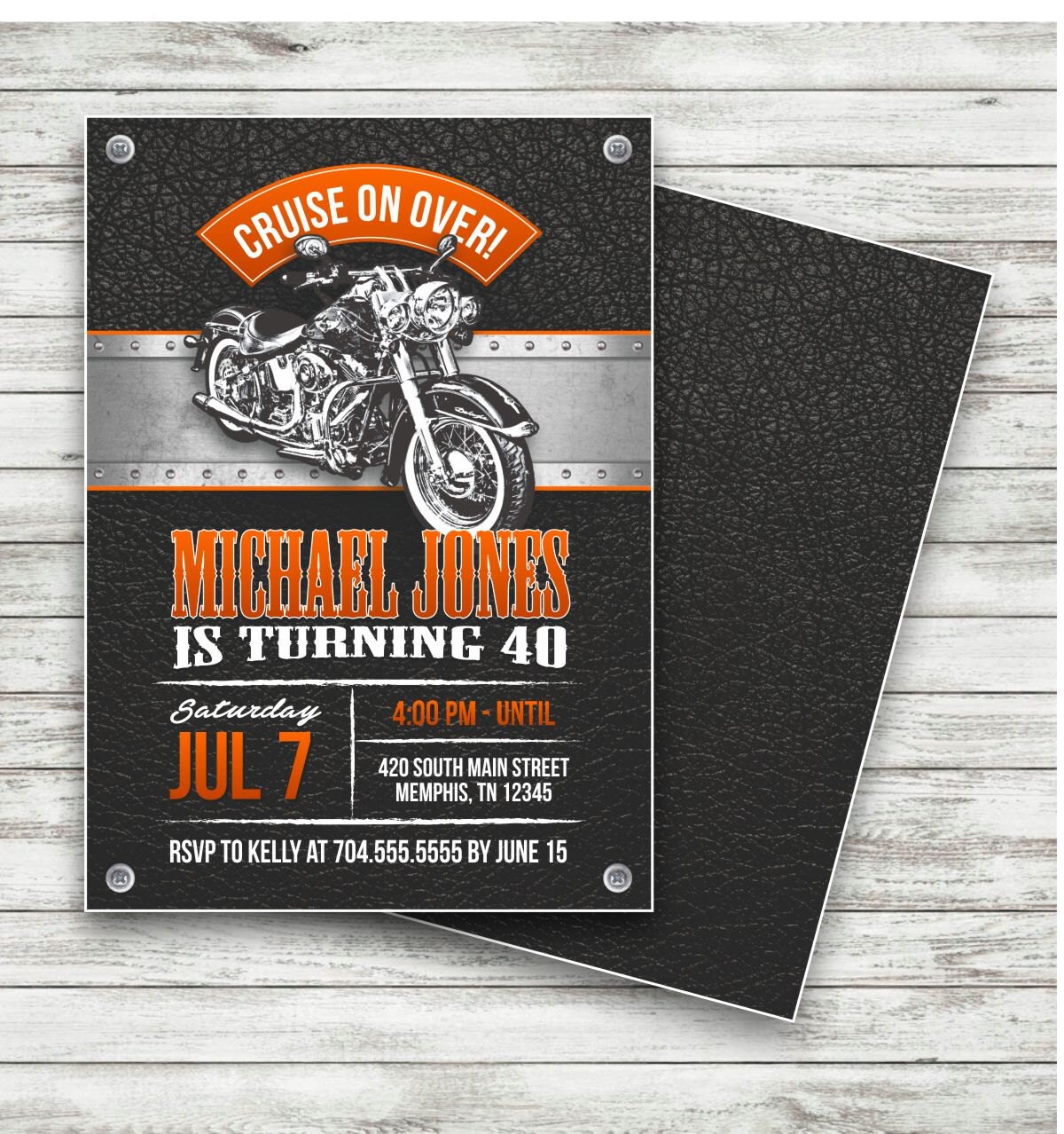 Motorrad BikerGeburtstagsEinladung Geburtstag Oldtimer Etsy