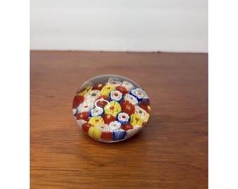 Presse-papiers vintage en verre de Murano Millefiori - Objets d'art italiens colorés en verre à collectionner