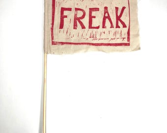 Freak Flag Handprinted bloc print on organic up-cycled linen