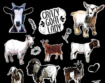 Texas Goat Sticker Printable Stickers- Texas Wildlife- DIGITAL DOWNLOAD, PNG, Waterslides ...