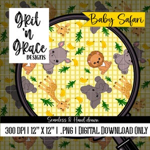 Baby Safari Seamless File, Repeating Pattern, Personal and Commercial Use