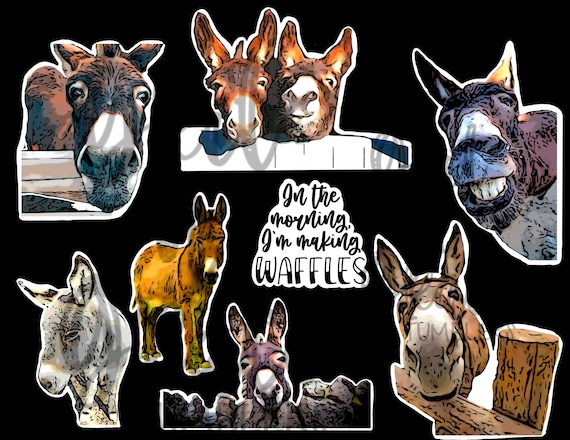 Pegatinas imprimibles Burro DESCARGA DIGITAL PNG Toboganes | Etsy