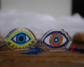 Plexiglas boze oog-ornament: Griekse geluksbedel