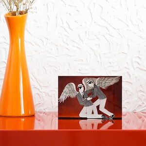 Yannis Gaitis "Pligomenos Angelos" Arte minimalista para decoración del hogar Impresión digital sobre plexiglás Figuras artísticas Arte griego contemporáneo - Gaitis Giannis