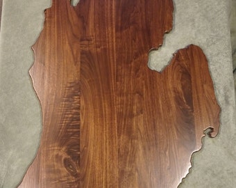 Michigan shoulder mount panel plaque.  Black walnut, cedar, maple, hickory, etc.