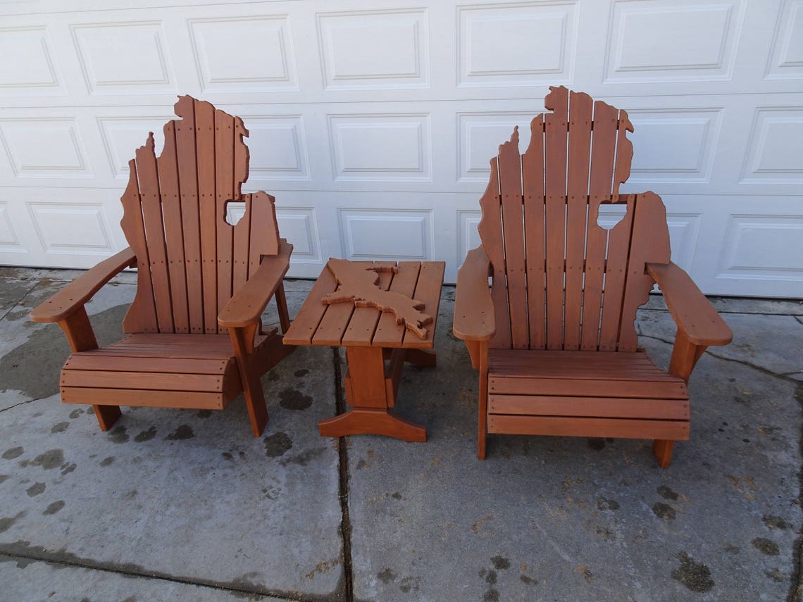 Best Michigan Adirondack Chair. Hand Select Red Cedar. Stained Etsy