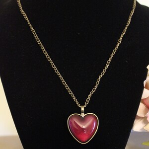Heart Necklace - Antique Bronze Finish - Flat Colors